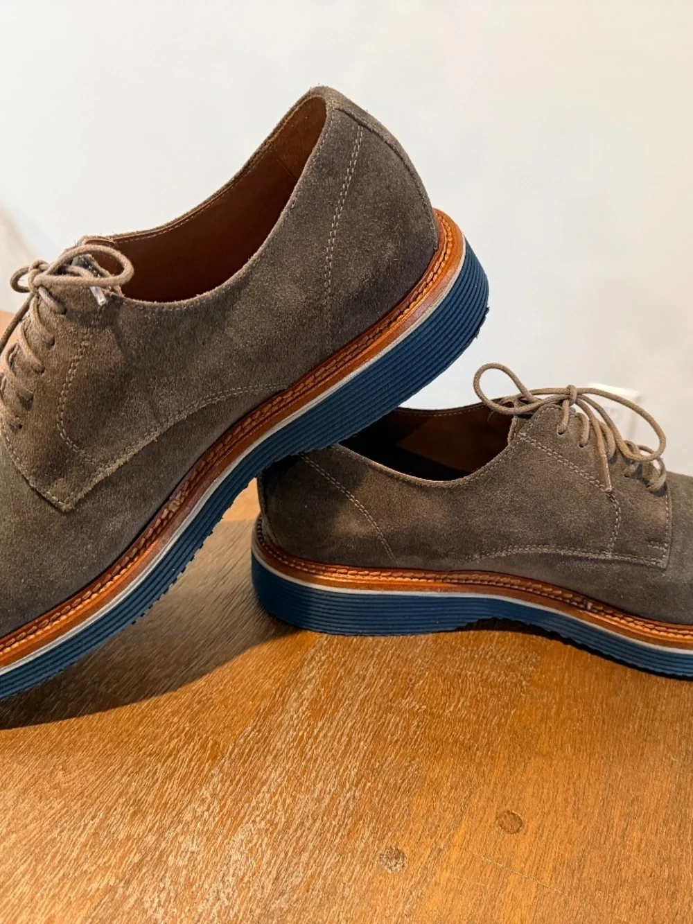 Johnston Murphy Jenson Gray Suede Plain Toe Size 10